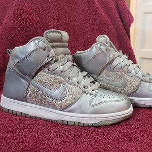 silver sequin nike dunks